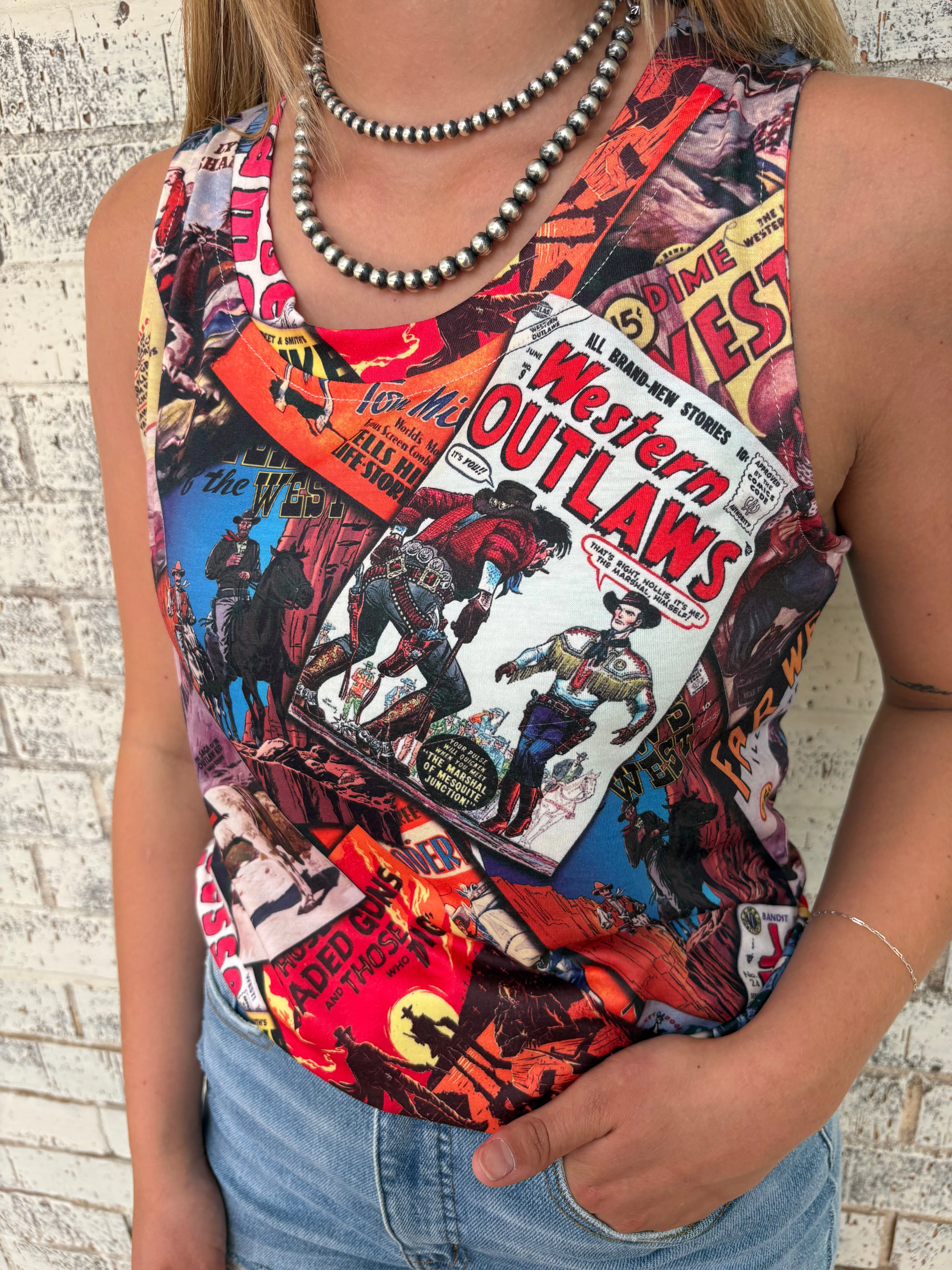 AthleisureInspired Comfortable Wear Western Vintage Poster Tank Top