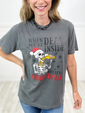 When You're Dead Inside But It's Christmas Graphic Tee Thermal Insulation Core