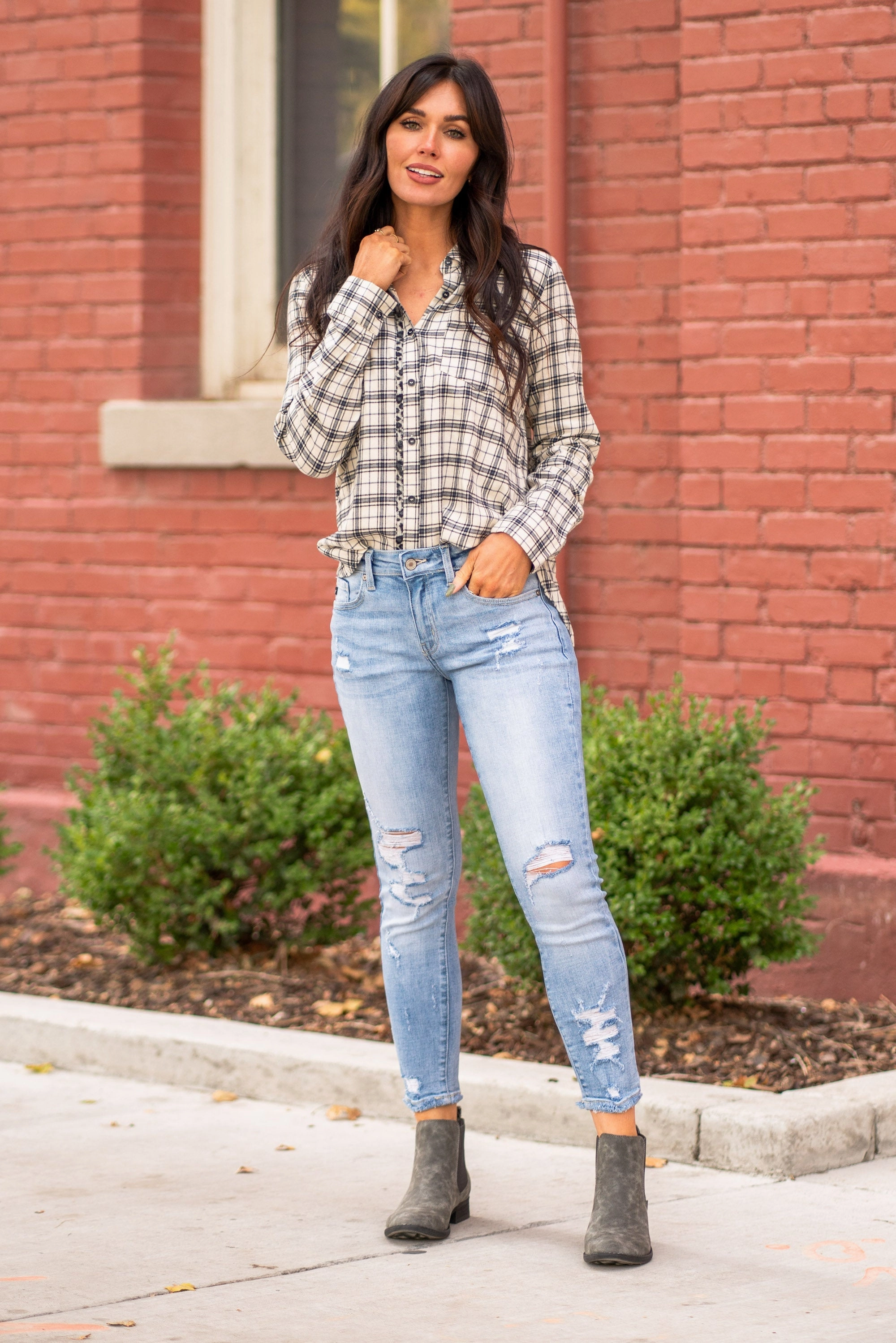 Whittier Mid Rise Ankle Skinny Outfit Routine Tailored Fit