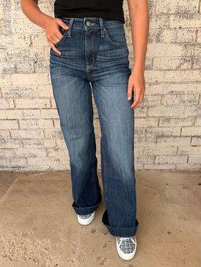 No Ride Up Design Ariat Women's Ultra High Rise Rosalie Wide Leg Jean- Regular & Long Length
