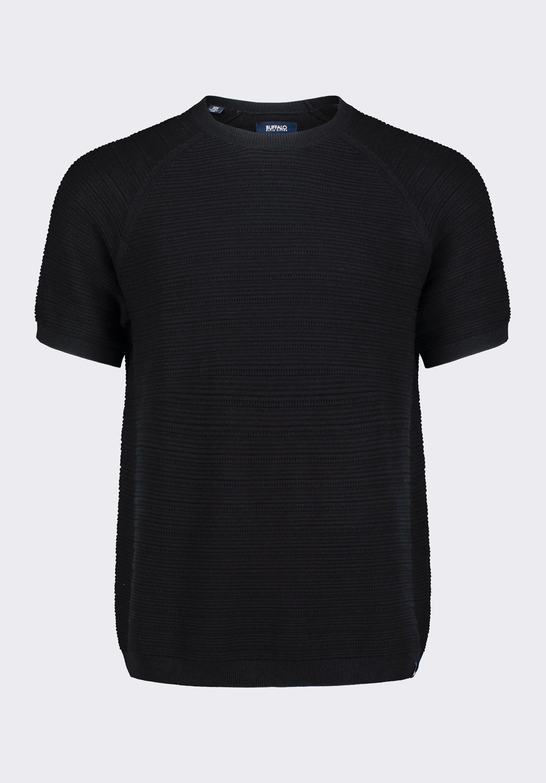 Flexible Design Fit Wipped Men's Textured Knit Short-Sleeve Sweater Tee, Charcoal - BM24533