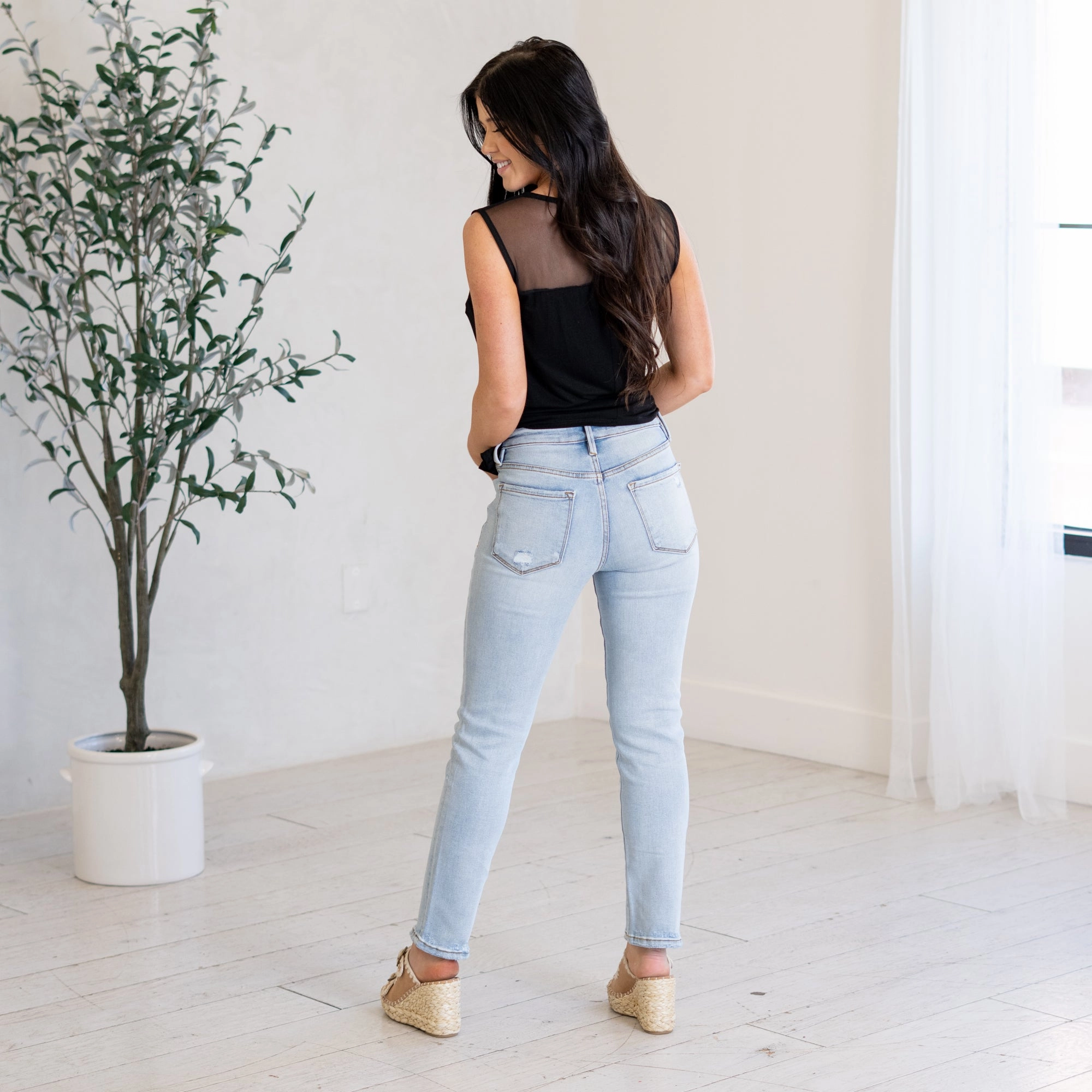 Earthy Modern Minimalist Office Wear Soft Texture Wizardly Tummy Control Top Straight Leg Regular & Plus Sizes