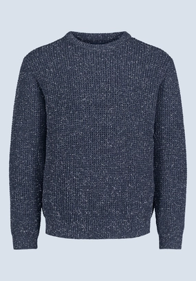 Ergonomic Sleeve Shape Breathable layers Wonder Men??s Long Sleeve Speckled Knit Sweater, Navy - BM24464