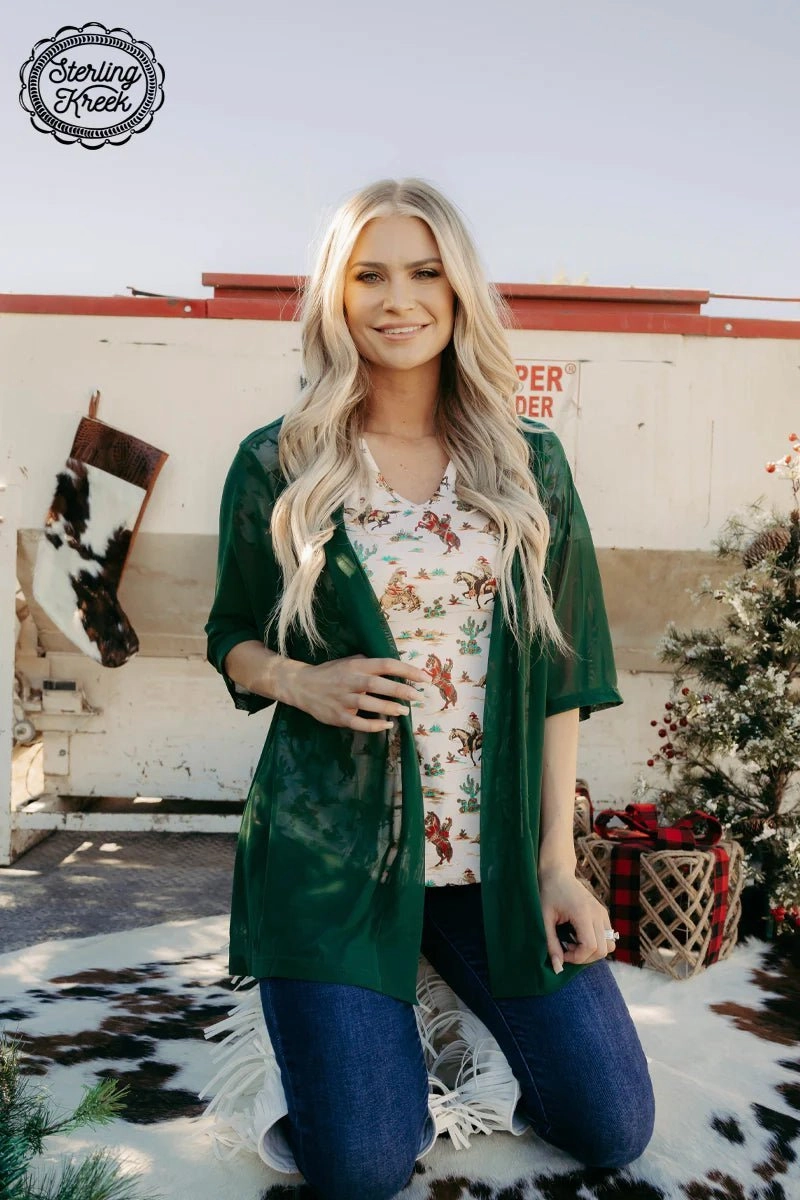 Flowy Tunic HighNeckCut Wonderland Ranch Top