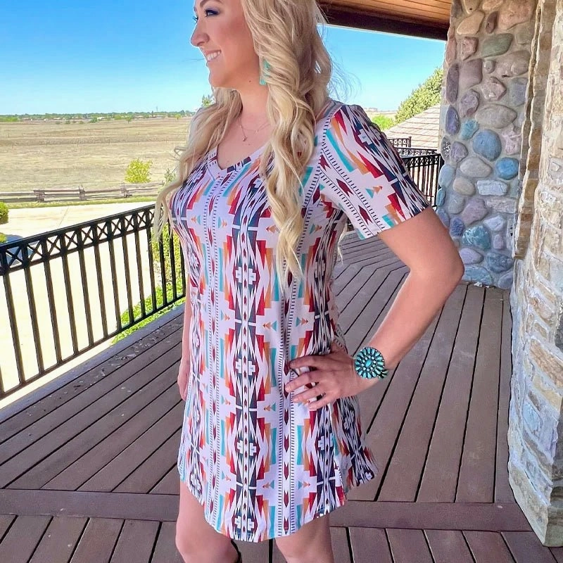 Sunday Morning T-Shirt Dress Casual Pullover