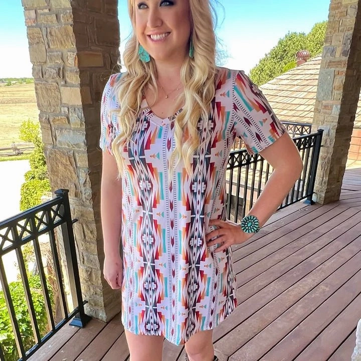 ClassicCrewNeck Sunday Morning T-Shirt Dress