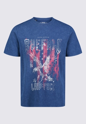 Tyrus Men's Short Sleeve Graphic T-shirt, Blue - BM24355 Brushed Interior