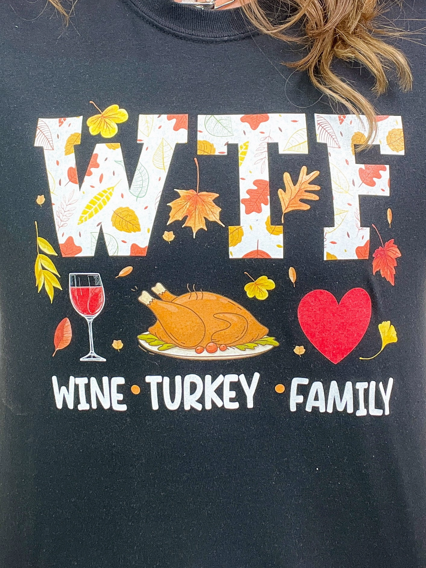 WTF Wine Turkey Family Graphic Tee NoTagLabel