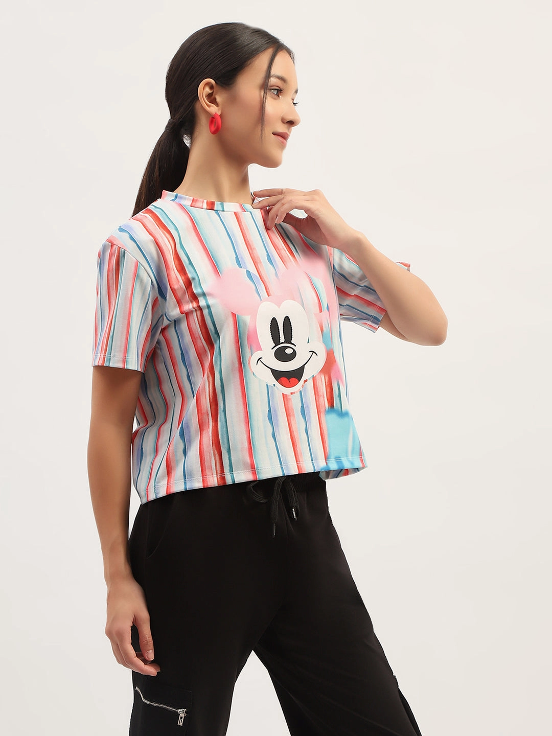 NonRestrictive Fit Madame Disney Printed White T-Shirt