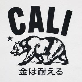 Thermochromic Color Shift Tech "Don't Mess with Cali" Short Sleeve Mens Crew Neck Tee - Antique White