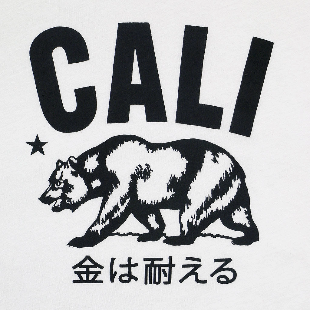 "Don't Mess with Cali" Short Sleeve Mens Crew Neck Tee - Antique White Reflective Trims