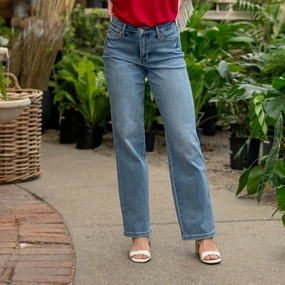 Morning Mist Mid Rise Tummy Control Straight Leg Regular & Plus Sizes Fresh Look Anti Snag Thread Technology