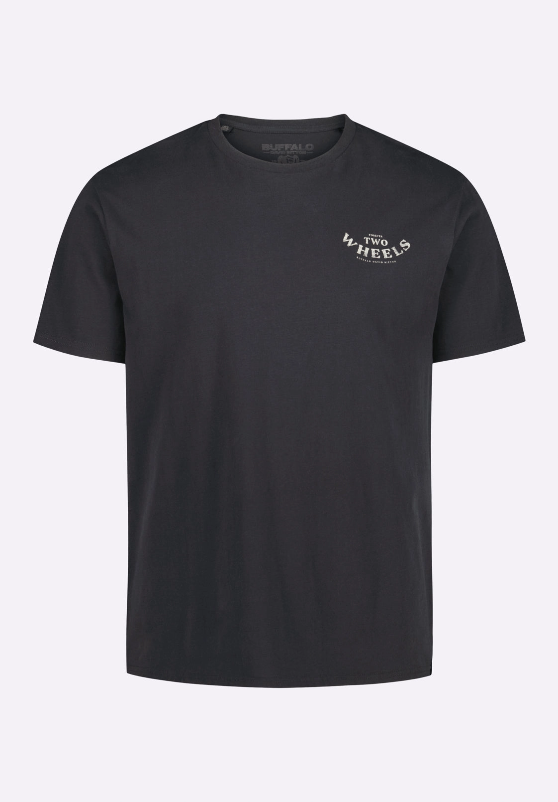 MeshPanelIntegration Sheer Overlay Material Theels Men's Graphic T-Shirt with Motorcycle Print, Black - BM24639